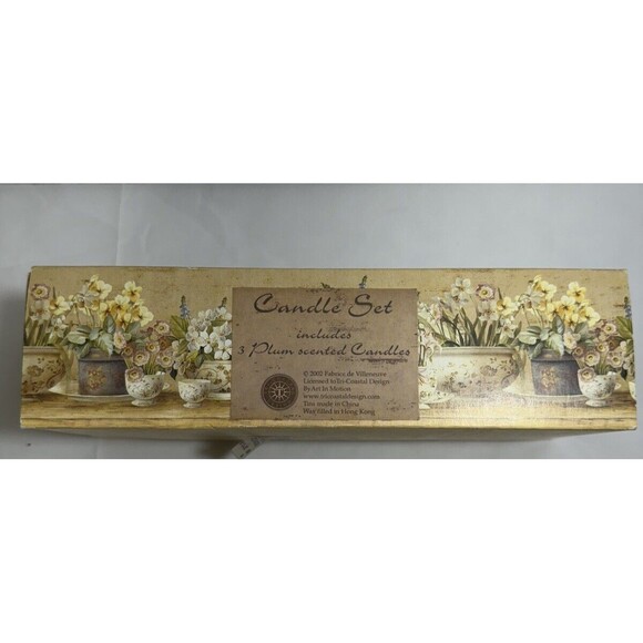 Y2K Plum Scented Candle Set Fabrice De Villeneuve New Vintage Set of 3 - Picture 4 of 5